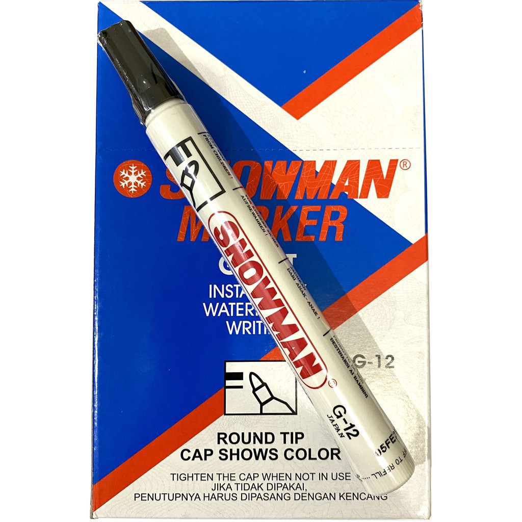 

SPIDOL SNOWMAN PERMANENT / PERMANEN MARKER G-12 TERMURAH ( SATUAN )