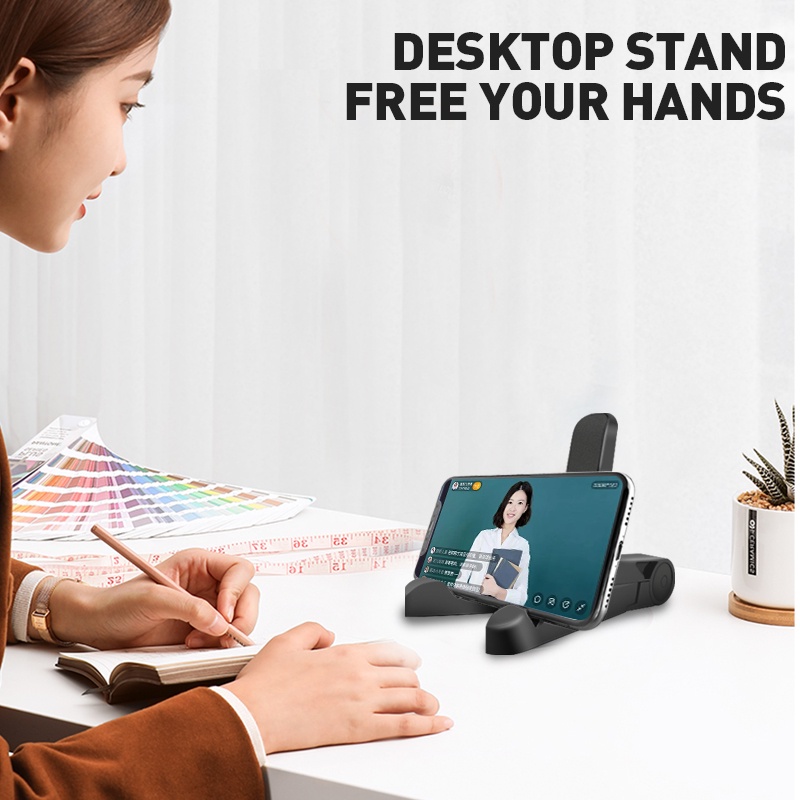 (NEW) ECLE Stand Phone Holder Tablet Portable Flexible Desktop Stand Creative Design Black