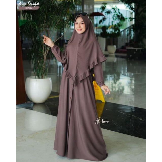 GAMIS KEKINIAN SET AULIA BY AL FARO/ GAMIS SET HIJAB /GAMIS SET TERBARU/ GAMIS SET ITY CREPE