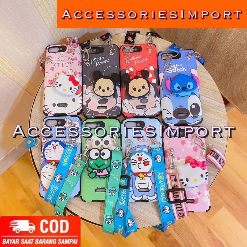 SOFTCASE KARAKTER XIAOMI REDMI 10/ 10A/ 9A/ 9C/ 9T/ 6A/ 5A/ 4A/ 4X/ SOFT CASE MOTIF DISNEYY + GANTUNGAN TALI SELEMPANG + POP SOCKET 3D