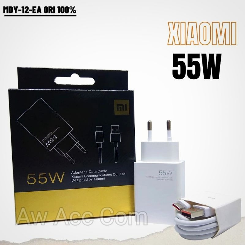 CHARGER XIAOMI ORI 55W TYPE C TURBO CHARGE XIAOMI REDMI NOTE 8 9 10/9T/10C/10T/9 PRO/ 10 PRO/POCO M3/ F3/ X2/ X3 PRO