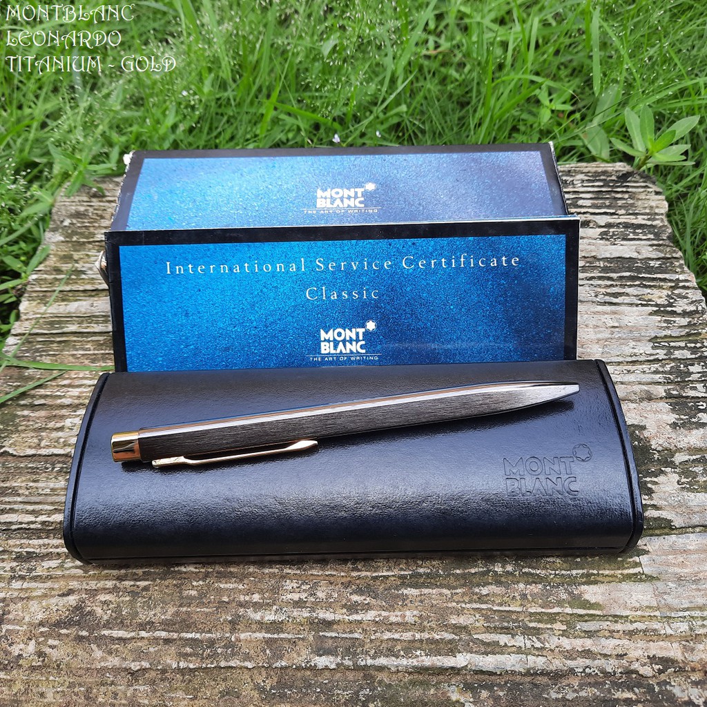

Ballpoint Montblanc Leonardo titanium gold full set