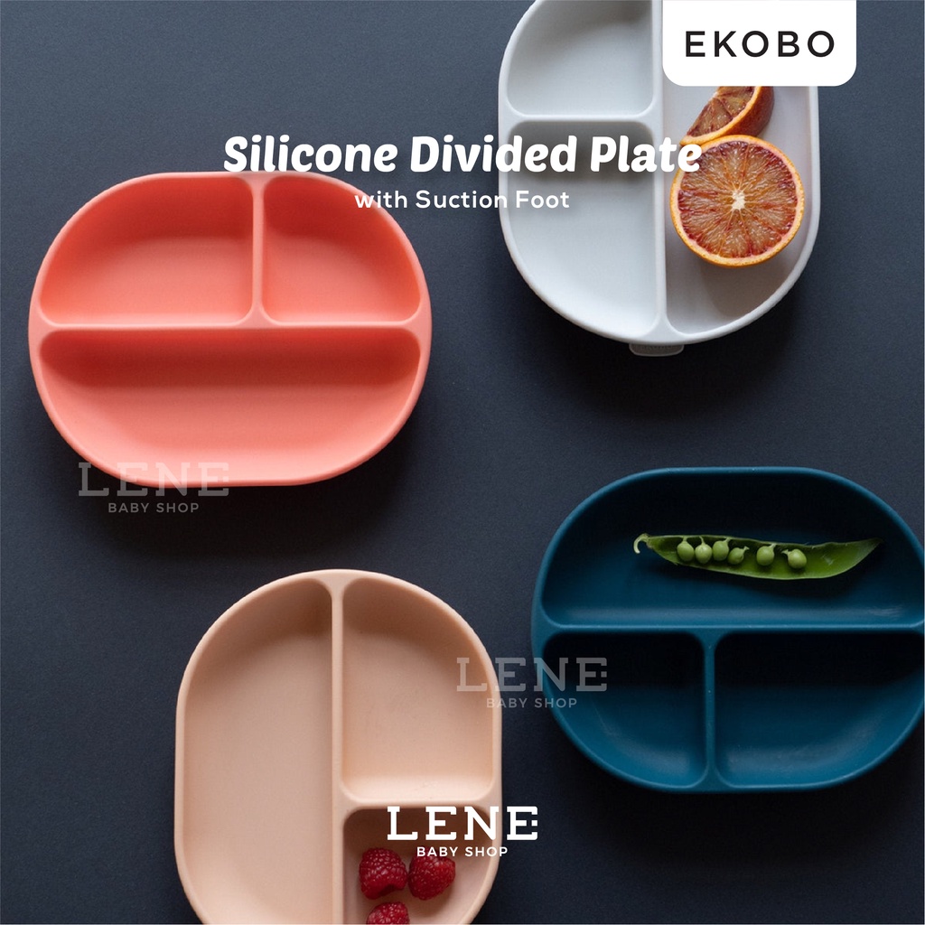 EKOBO Silicone Suction Divided Plate - Piring Silikon Bayi &amp; Anak