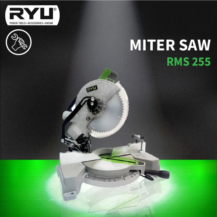 Ryu RMS 255 Mesin Potong Alumunium Kayu Mitre Saw 10" Miter Saw 10inch