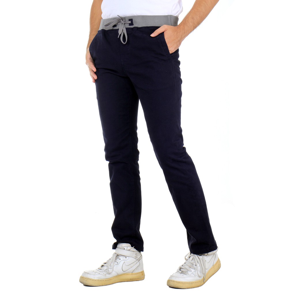 Benhill Celana Panjang Pria Rib Katun Stretch  Navy 27235-36