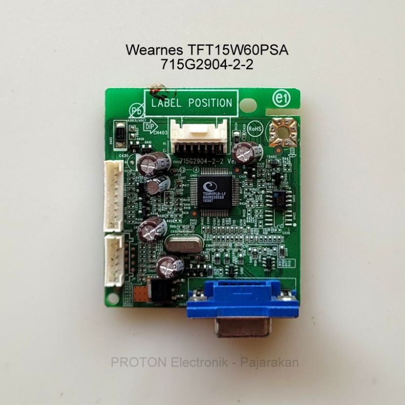 Mainboard LCD Monitor AOC F19S TFT185W80PS Wearnes TFT15W60PSA Fujitsu GTC Mesin PCB Modul driver VG