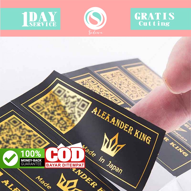 

SPGS 7 7-15 Print Sticker Custom Bahan Gold Silver Bentuk Persegi Cetak Stiker Logo Olshop