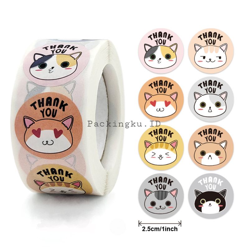 [Kecil 2.5cm] Sticker Label Thank You | Segel Roll 500 pc-ty cat 2