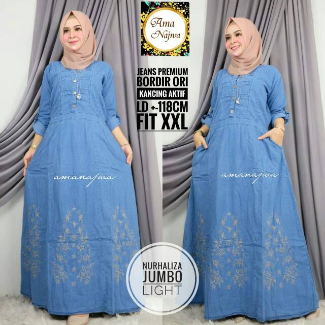 GAMIS JEANS NURHALIZA JUMBO LIGHT  BY AMA NAJWA