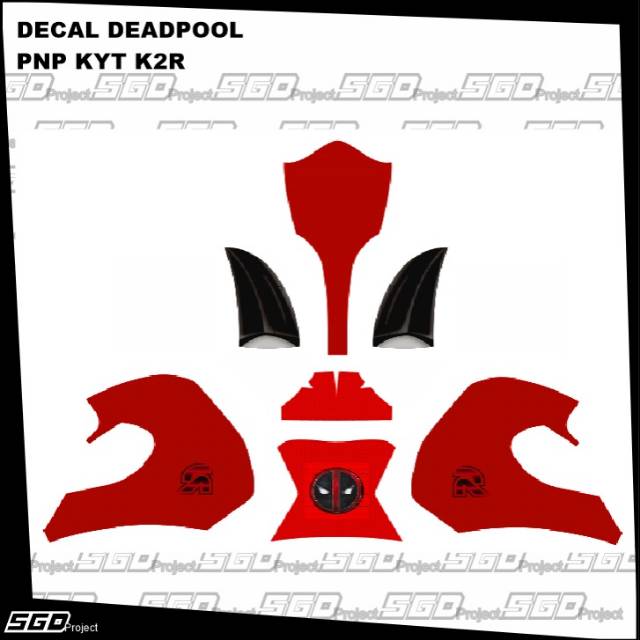Stiker Decal Helm Motif Deadpool PNP KYT K2R