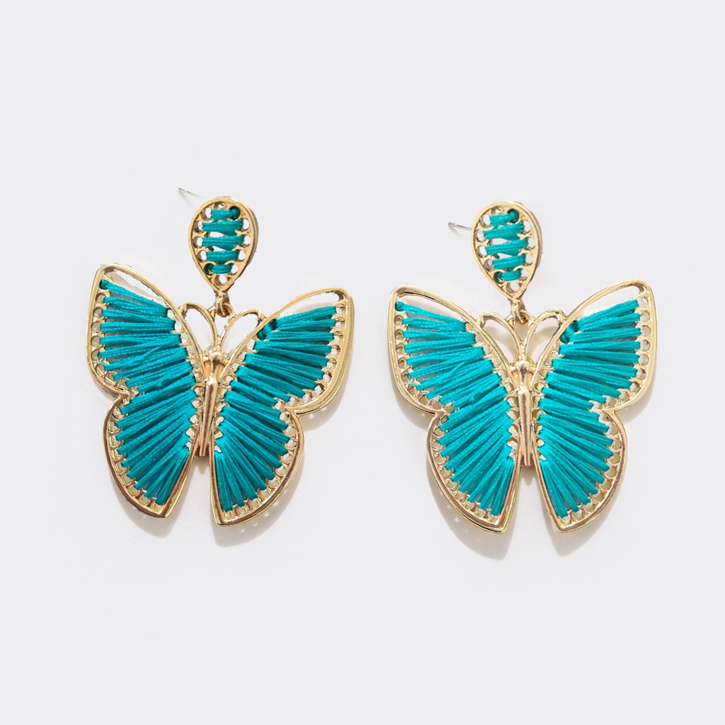 Anting Tusuk Gantung Desain Bungakupukupu Handmade Untuk Wanita