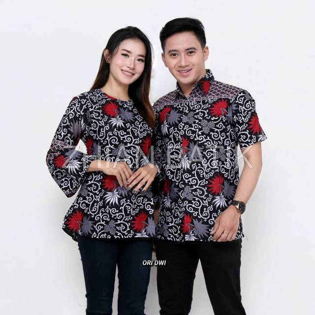 batik sarimbitan Maura Couple - Sania Ruffle Batik Couple / sarimbit batik pekalongan / blus batik