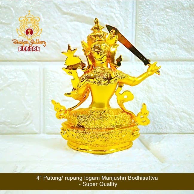 4&quot; Patung/ Rupang Logam Manjushri Bodhisattva - Super Quality