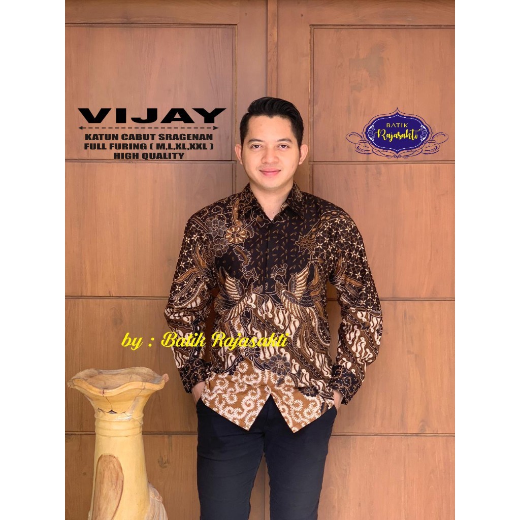 Vijay #2 Kemeja Batik Pria Pendek Full Furing by Rajasakti