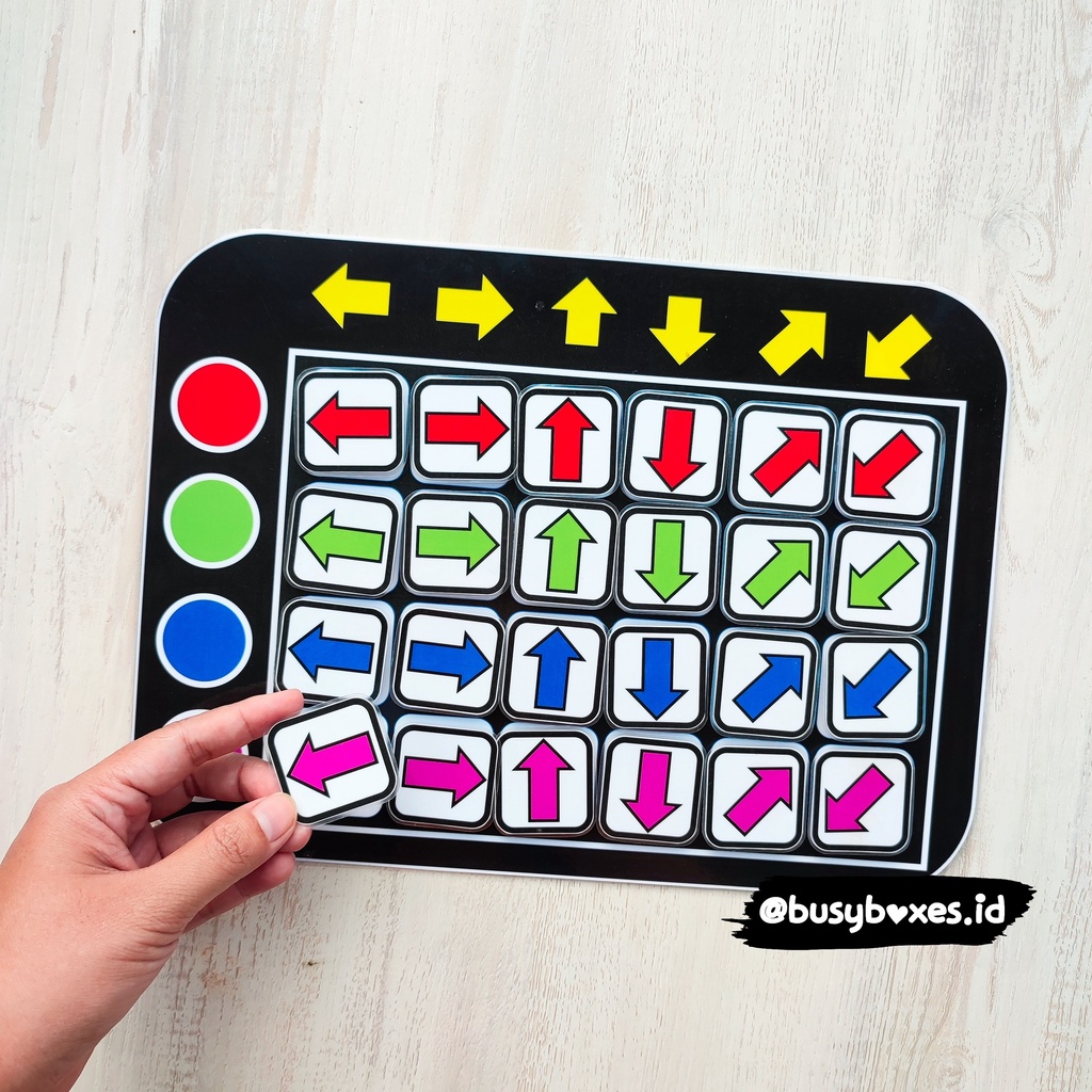 [busyboxes.id] mainan edukasi Busy Page busypage mencocokan panah warna mainan edukasi preschool TK