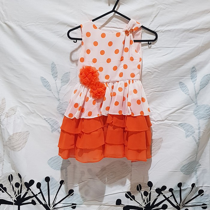 Preloved Baju Pesta Anak Perempuan Orange