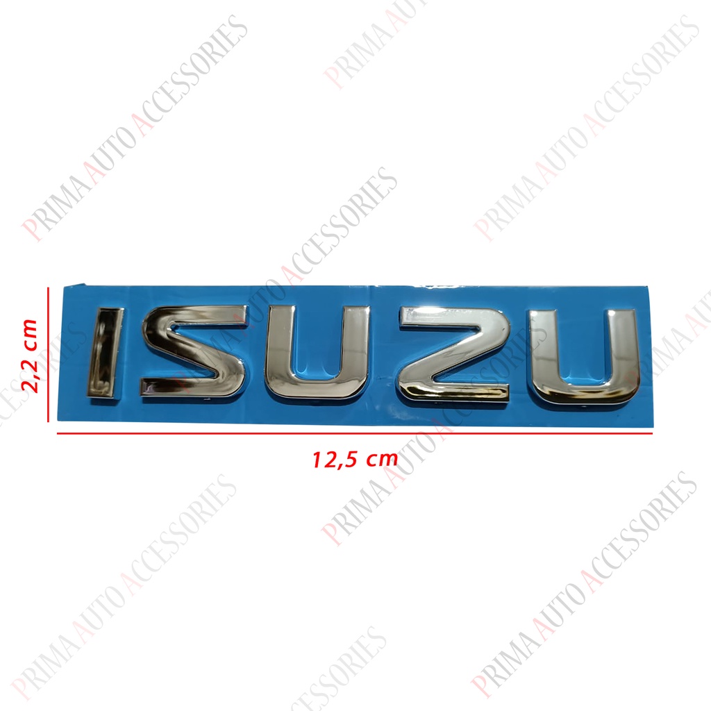 Emblem Mobil Tulisan ISUZU Chrome 12,5 cm