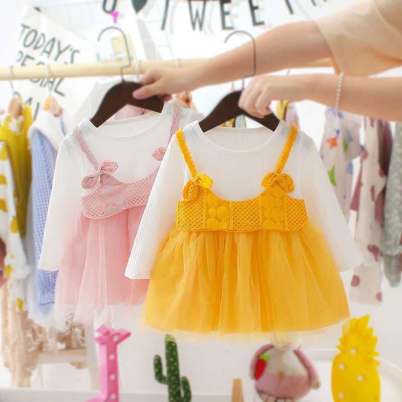 BARU! LIA013 - Dress Korea Bayi 0-2 tahun Perempuan Fashion Terlaris Baju Pesta Pergi Jalan