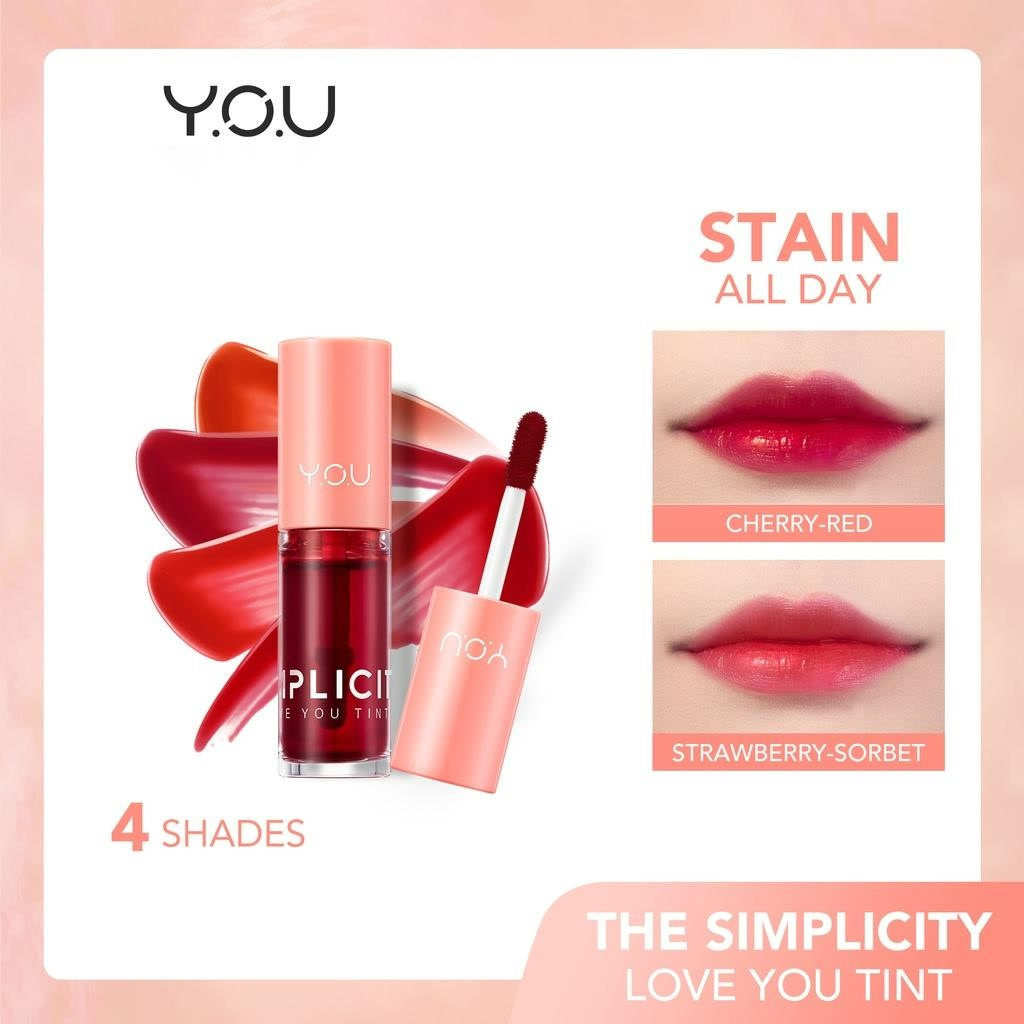 ★ BB ★ Y.O.U Simplicity Love You Tint | Liptint  Lipstick - Ringan Tahan Lama - Quick Dry Tidak Lengket - YOU