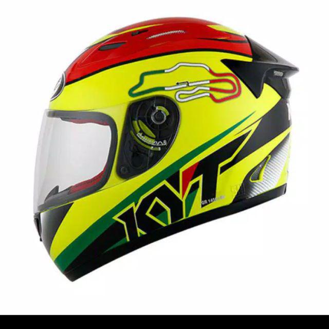 Helm KYT fullface KYT RC7 RC seven motif-#15 yellow fluo