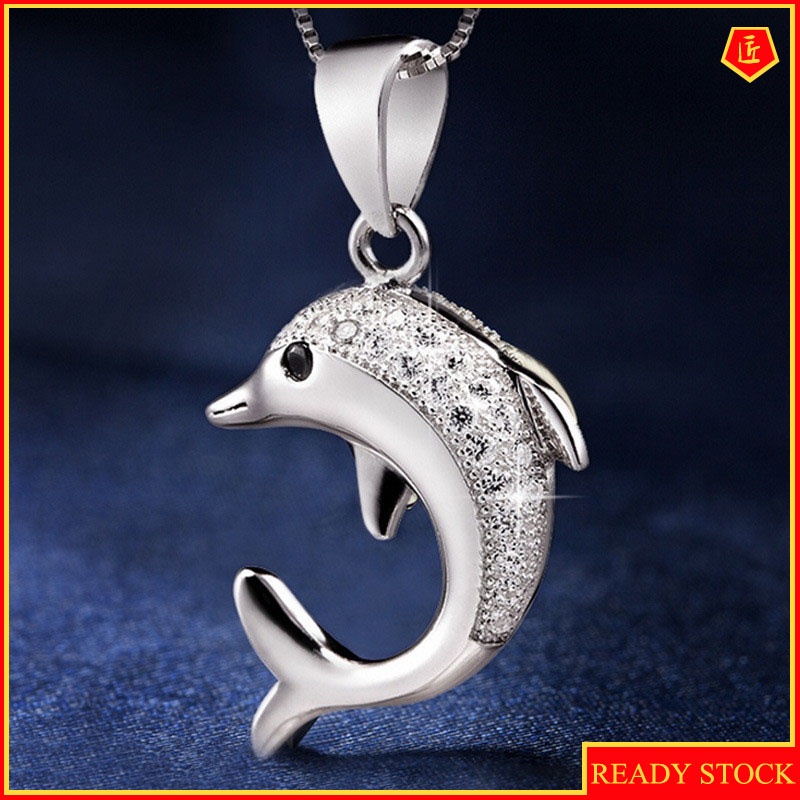 [Ready Stock]Fashion Personality Silver Plated Dolphin Necklace Pendant