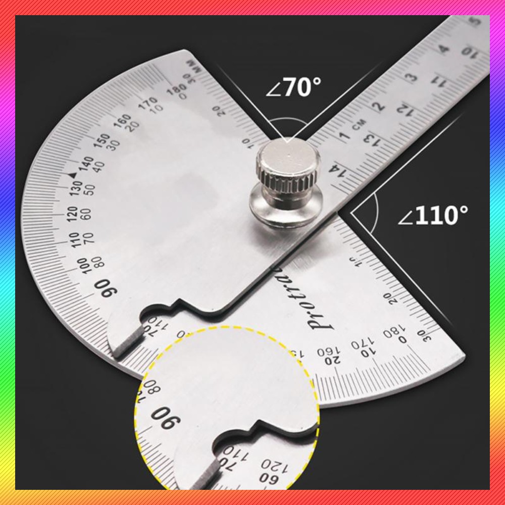 

Protractor Penggaris Jangka Roundhead Measuring Ruler Aluminium 14.5cm 180 Degree - PR180 - Silver