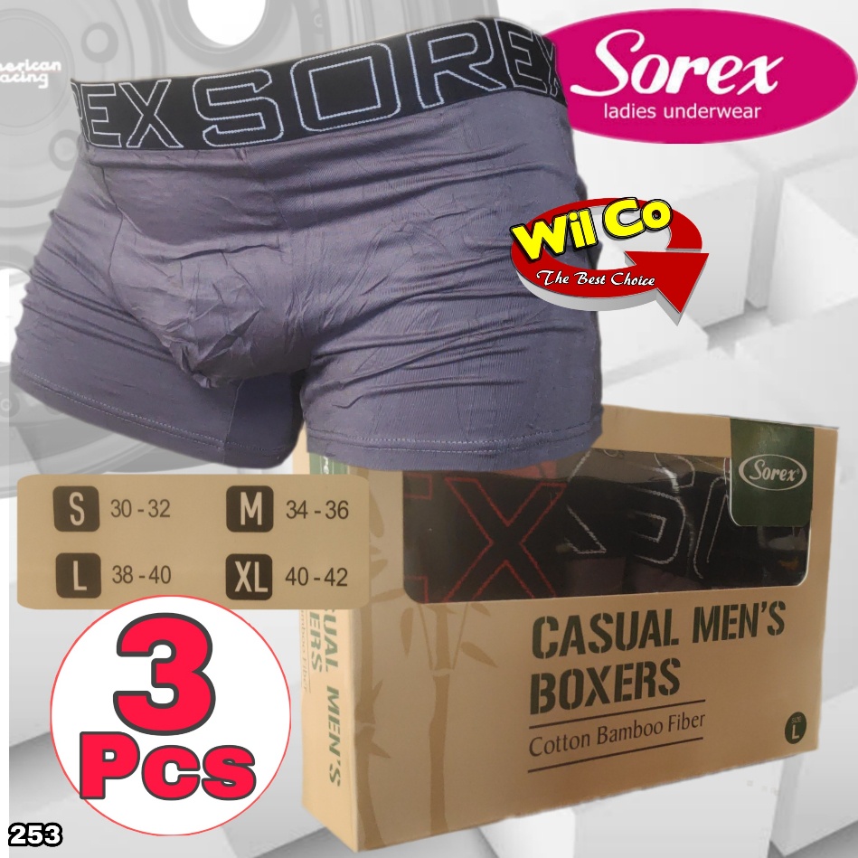 K253T - (DIJUAL PER 1 BOX ISI 3 Pcs) CELANA DALAM BOXER PRIA DEWASA SOREX  SIZE S - XL