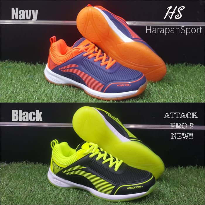 SEPATU BADMINTON LINING ATTACK PRO 2 TERBARU 2020 LIMITED NAVYORANGE