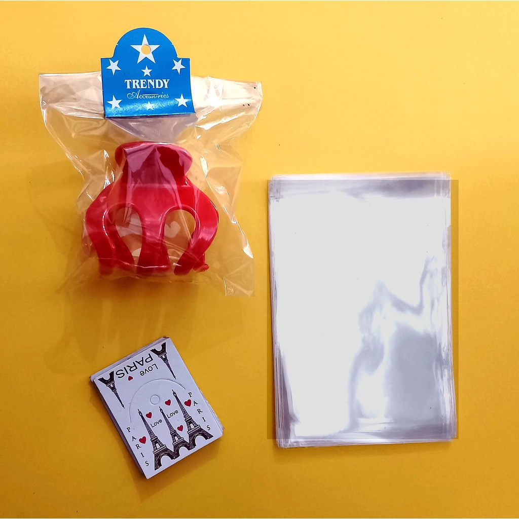 

100 pcs Set Plastik Kemasan Jedai Jumbo dan Label Aksesoris Hang Tag Plastik Opp Kemasan Aksesoris Tanpa Seal Tebal 40 Micron