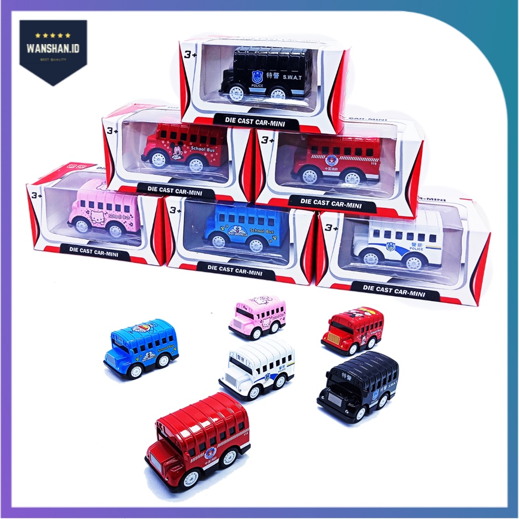 [WS] Mainan mobil Diecast Mini Car all motif/Mini bus school keren imut terlaris dan murah