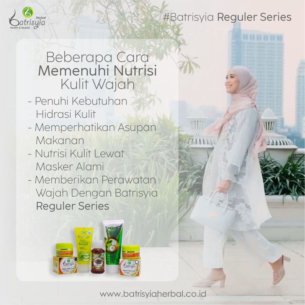 Cream Pemutih pelembab wajah BPOM Reguler series Batrisyia Paket Skincare Perawatan kulit kering