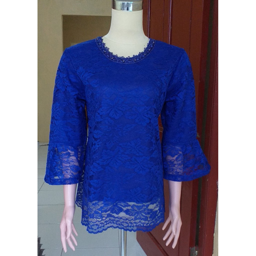 Atasan brukat by Aushia || Atasan Brokat modern || Blus Brokat simple-7