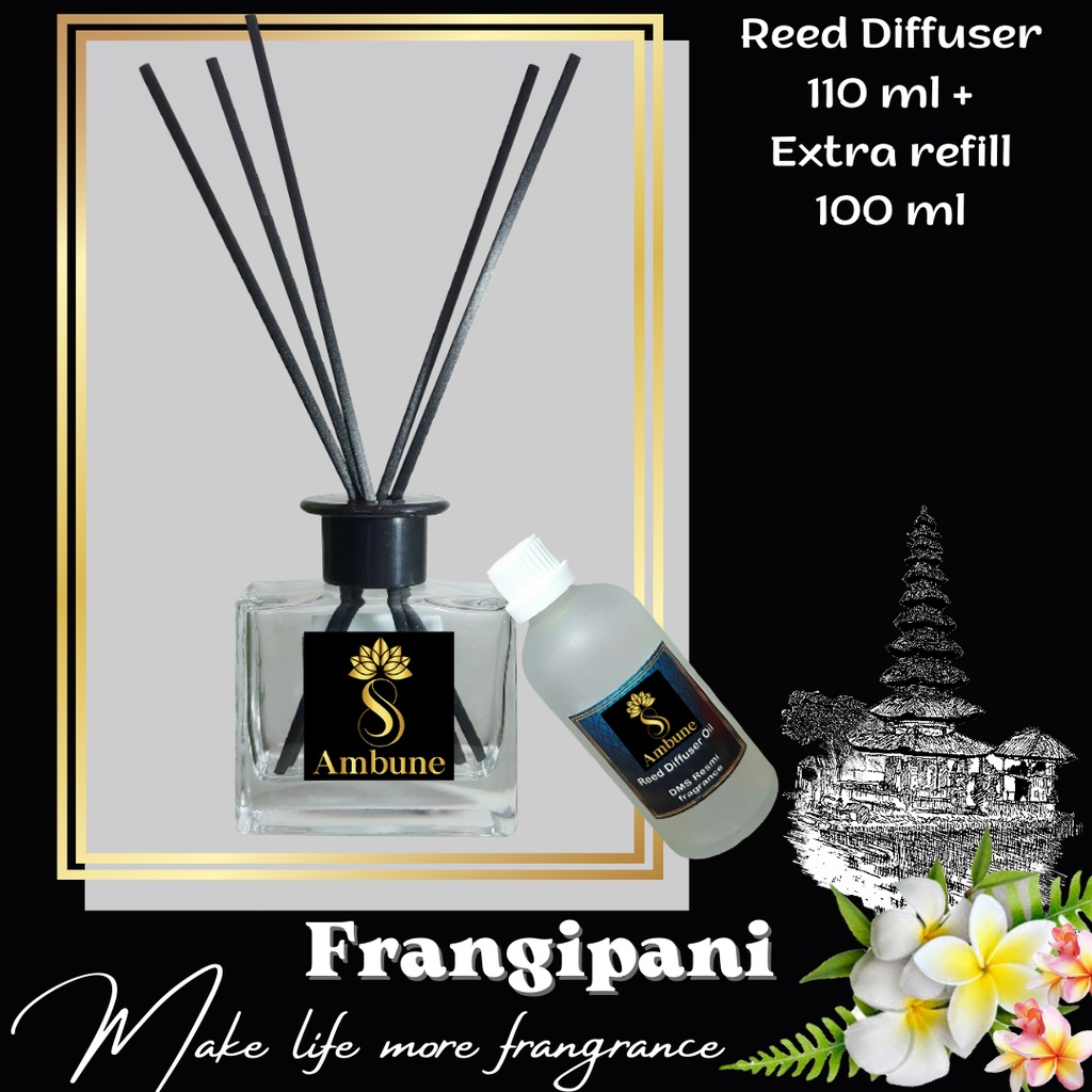 Pengharum Ruangan Reed Diffuser Oil 110 ml + Extra refill 100 ml  Ambune