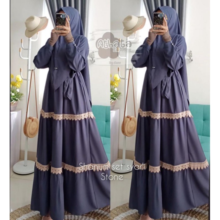 Gamis Busui Shanum Set Syar'i by Athata