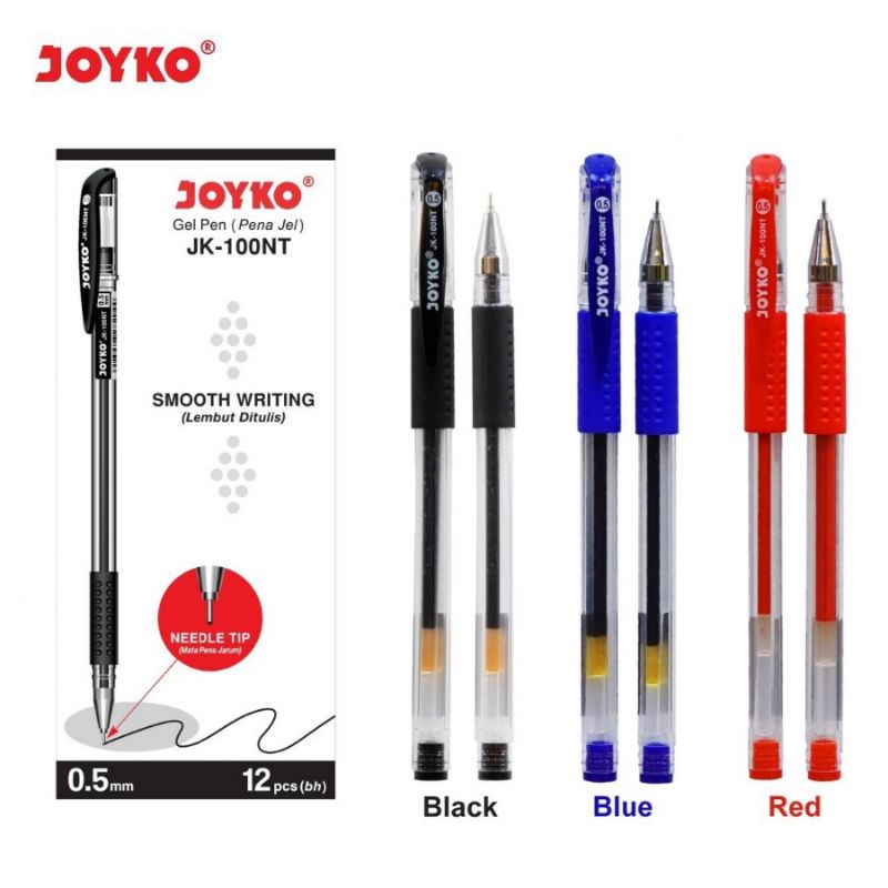 Jual [1 LSN / 12 PCS] Gel Pen Pulpen Pena Joyko JK-100NT 0.5 Mm ...