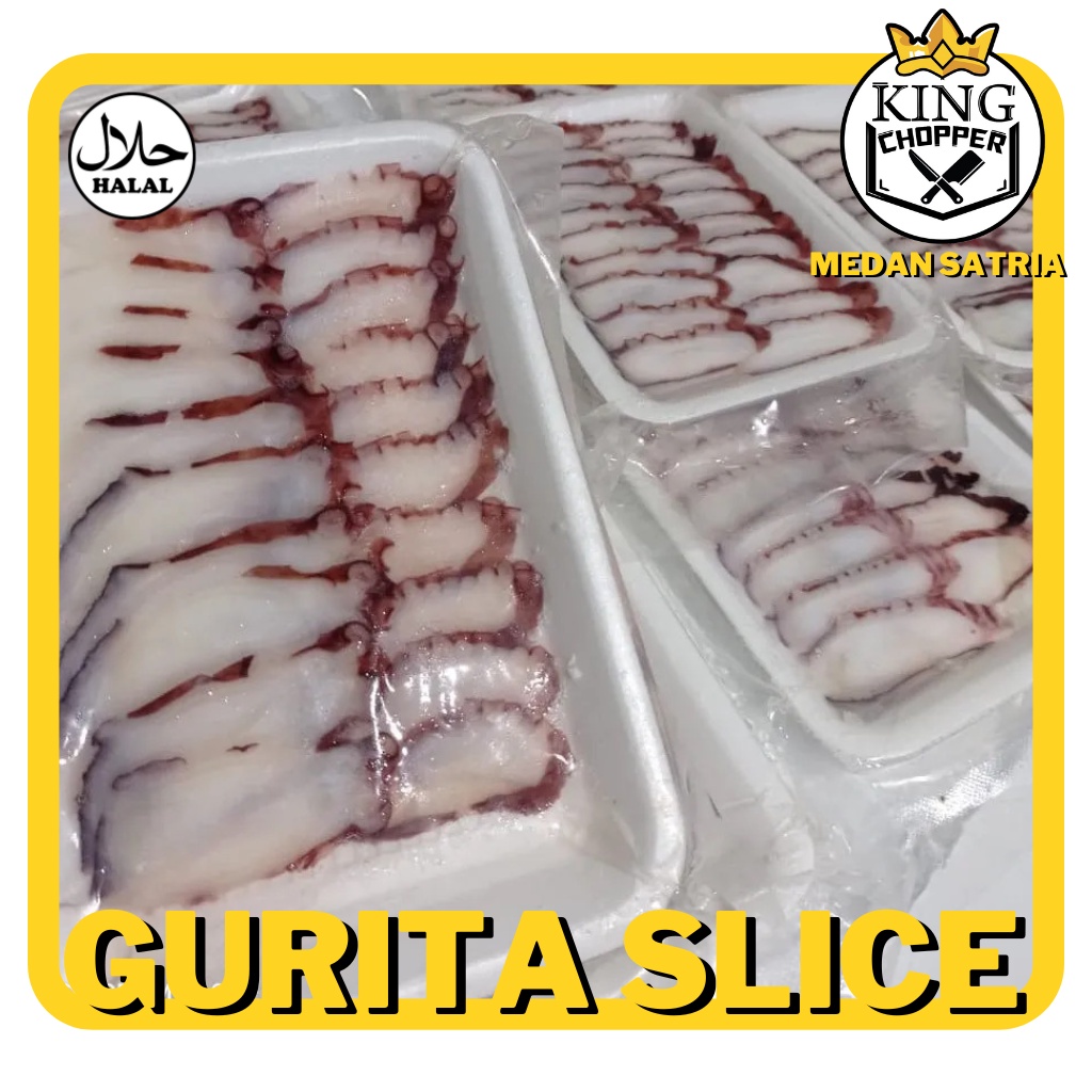 

GURITA SLICE - SEAFOOD OCTOPUS CUT POTONG TAKO IRIS FROZEN BEKU FRESH SEGAR KAKI