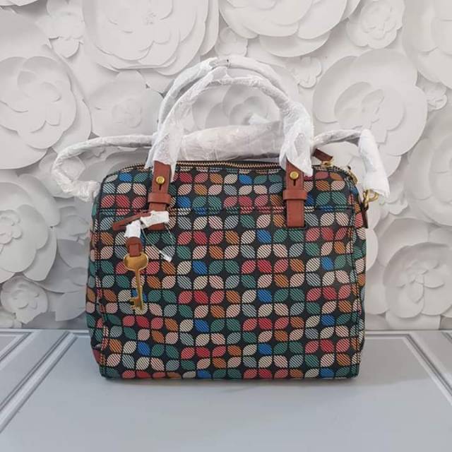 Fossil Rachel Satchel Black Multi