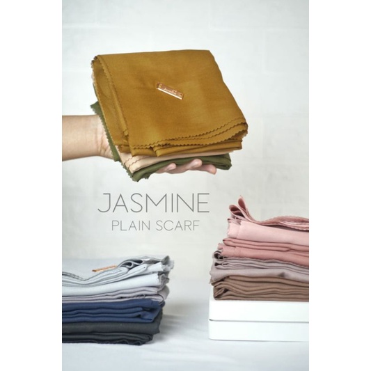 Hijab original jasmine polos plaint scarves/bahan voal original produk jasmine/krudung segi empat sy