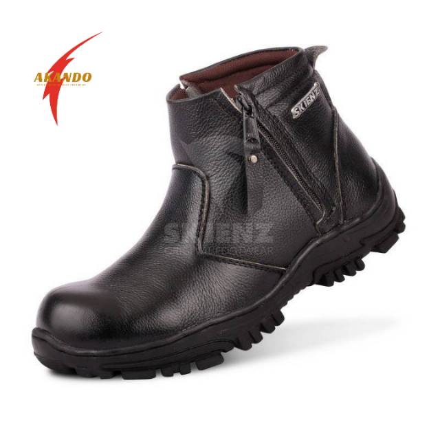 Sepatu boots Pria I Akando SIRLOIN  DOUBLE Zipper Original Skienz safety Kulit