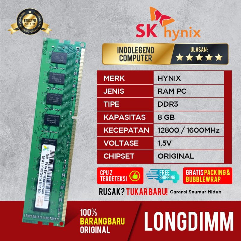 HYNIX DDR3 8GB PC12800 LONGDIM