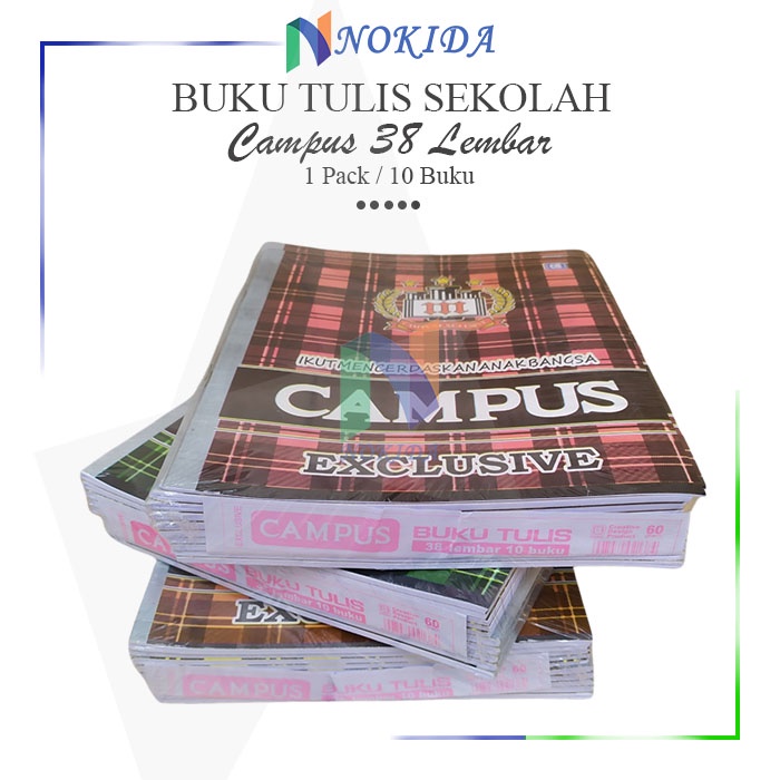 Jual Nokida Buku Tulis Sekolah [38 Lembar/1 Pack] / Buku Campus 38