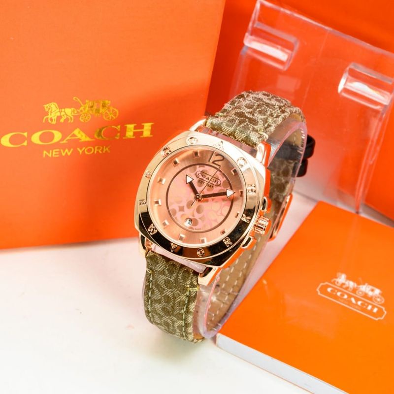 MANTUL SUPER QUALITY COACH WANITA JAM TANGAN KULIT MATERIAL WOMEN STYLE BISNIS JAM TANGAN WANITA