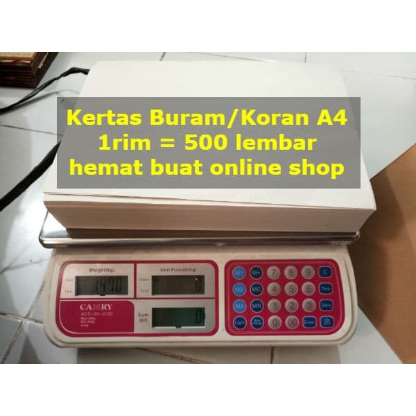 

Kertas Buram Koran A4 1 rim 500 Lembar Polos