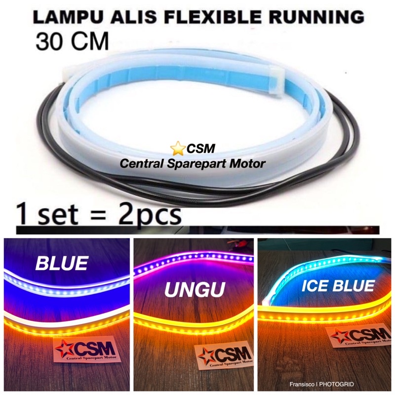 2pcs lampu alis running 30cm double lampu alis running 30cm waterproof