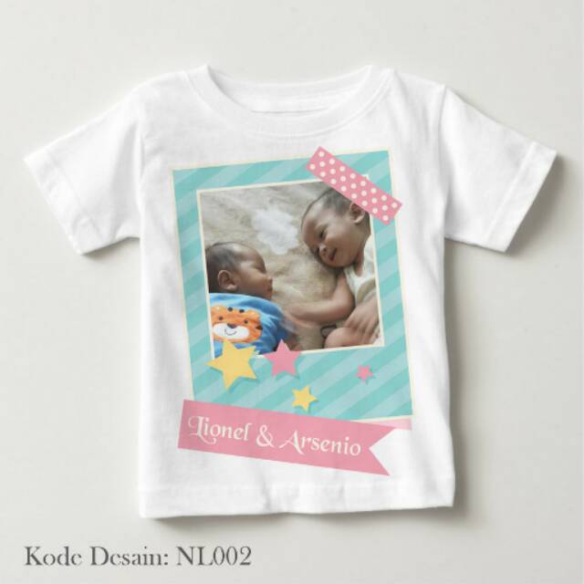 Kaos sablon foto Nama anak (NL002)