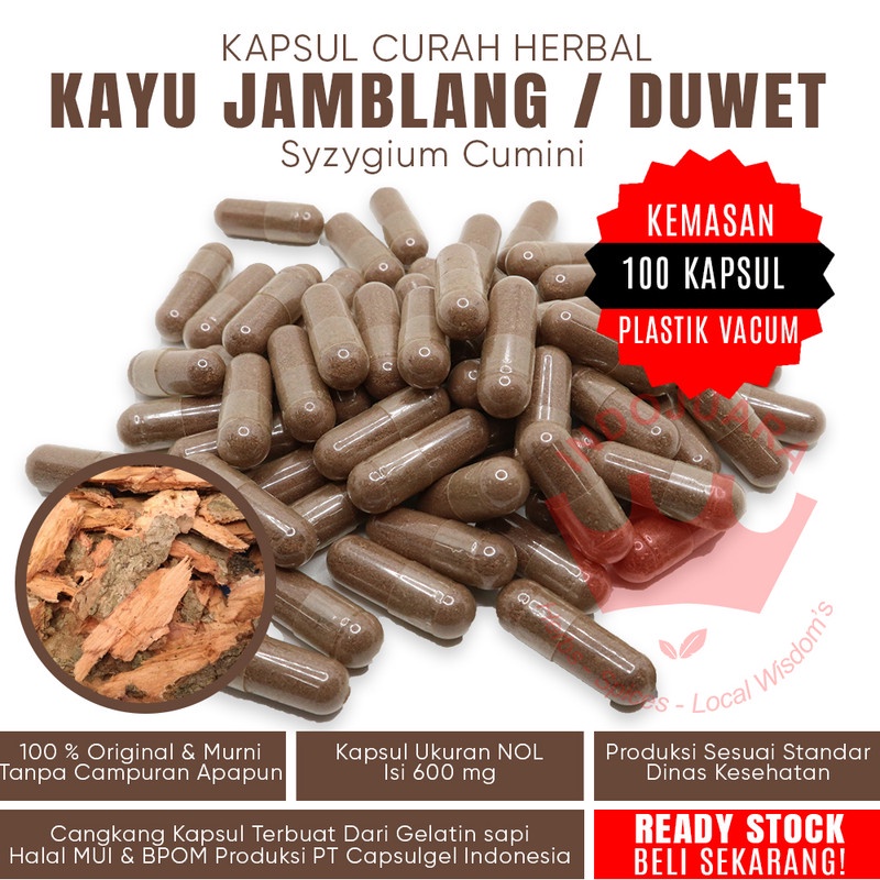 100 Kapsul KAYU DUWET Jamblang Herbal Katarak Diabetes Kencing Manis