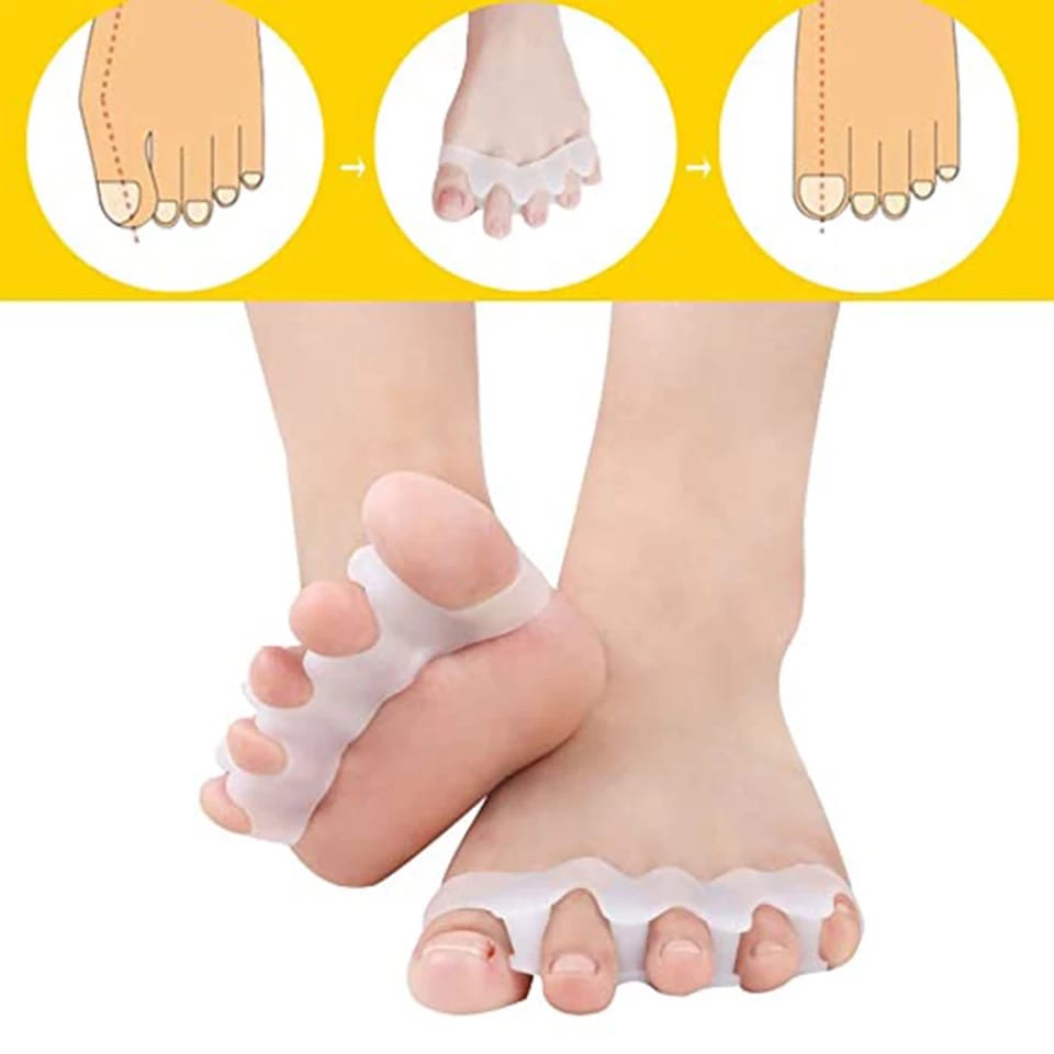 SEPASANG GEL SILICON ANTI BUNION HALLUX VALGUS HAMMER TOE PEMISAH JARI KAKI INSOLE GEL SILICON