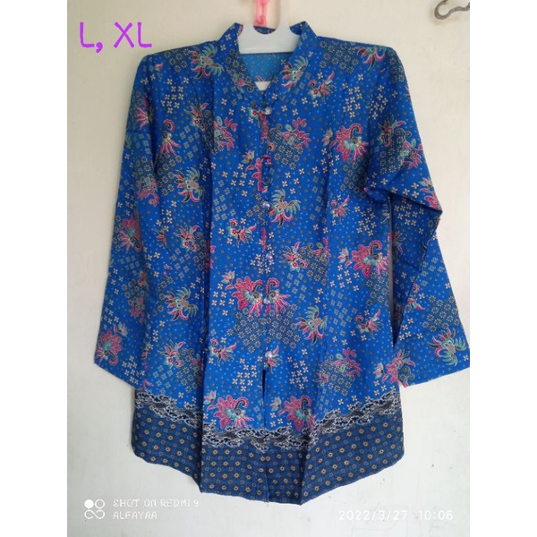 Baju nenek batik lengan panjang