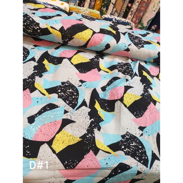 Kain Katun Rayon Motif Abrstrak Lucu