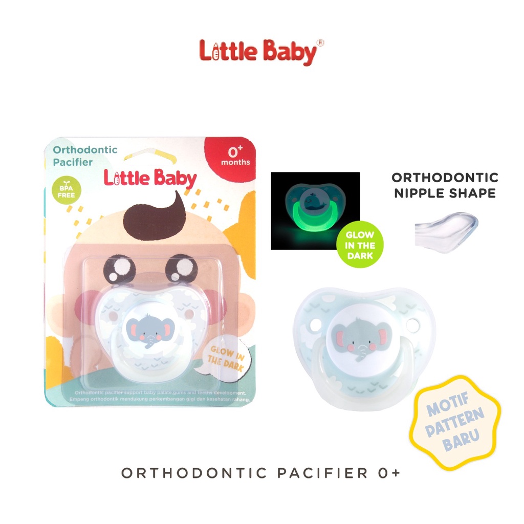 Empeng Bayi Little Baby Glow in The Dark 0m+ /Orthodontic Pacifier